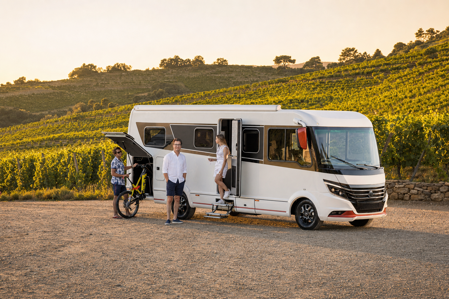 Prof. Dr. Tim Nosper vor Premium-Reisemobil, RV Tech Interview, Innovation und Sicherheit